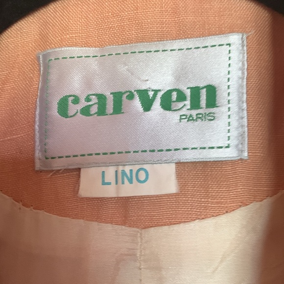 Carven (French designer) linen jacket with embroidery lower area - Picture 2 of 4